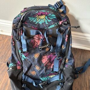 Burton Black and Blue Floral Backpack